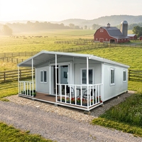 Maison modulaire de luxe à double aile extensible en kit pour usage bureautique avec design ferme