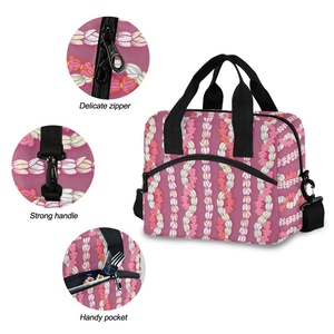 Aloha Collection Portable Outdoor Lunch Insulated Bag Hawaiian Pikake <b>Lei</b> Custom Print Insulated Lunch Tote Bag for Women - Product Image 5