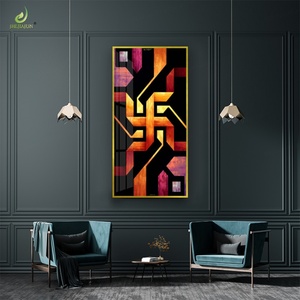 Arte en Porcelana con Cristales Tono Zafiro: una Decoración Lujosa para Sala de Estar con un Ambiente de Alta Gama, Cuadros Colgantes y Luces LED - Product Image 6