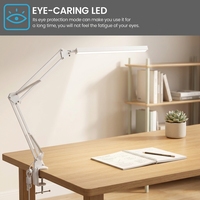 Lampe de bureau LED à bras articulé en aluminium, dimmable, protectrice des yeux, pliable, rotative, moderne, avec télécommande, pour bureau et étude