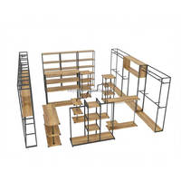 Présentoir de vêtements en métal moderne Pop Étagère de vêtements de style au sol pour boutique magasin de vêtements supermarché usine de bois vente au détail