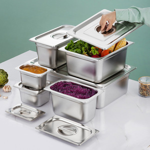 JJD Fábrica China, Bandeja GN de Acero Inoxidable 201/304 Personalizada 1/2 1/3 1/9, Bandeja para Helado Estilo Europeo Anti-Obstrucción para Restaurantes - Product Image 4