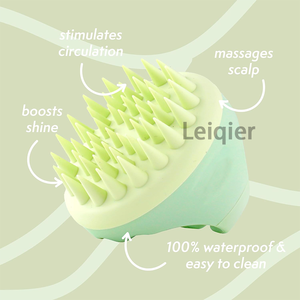 Brosse de massage du cuir chevelu en silicone souple avec logo personnalisé, peigne exfoliant relaxant pour l'application d'huile, soin du cuir chevelu, nettoyage en profondeur du cuir chevelu - Product Image 3
