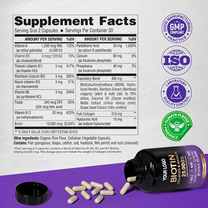 OEM Private Label biotina e collagene integratori per la crescita dei capelli vitamina c capsule di Fiber alimentari femminili per una sana nutrizione dei capelli - Product Image 2