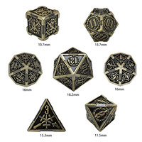 Ensemble de dés de jeu de rôle de table en métal DND Rune Polyhedral Sword RPG Dungeons & Dragons, dés de guerre COC en métal
