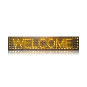 p10 semi outdoor yellow led bus sign