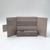 Boîte de calendrier de l'avent rose en carton de feuille d'or à impression personnalisée boîte de cadeau de maquillage beauté 24 jours grande boîte de calendrier de Noël vide bricolage