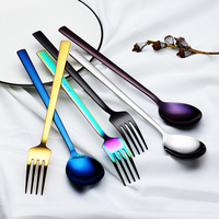 Garfos de colher coreanos banhados a ouro do jantar 304, aço inoxidável, com logotipo personalizado