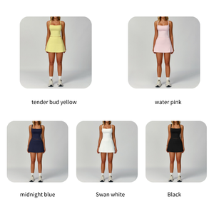 2025 femmes Tennis jupes ensembles moulant débardeur et jupes de <span class=keywords><strong>Golf</strong></span> <span class=keywords><strong>2</strong></span> pièces ensemble personnalisé Yoga costume course Fitness ensembles de sport - Product Image 2