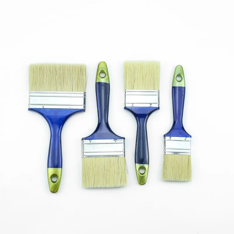 Duvar boya aracı için çip boya aracı kıl saç mavi altın kuyruk plastik saplı boya fırçası