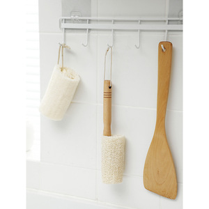 Éponge à vaisselle biodégradable ronde blanche avec manche en bois pour le lavage de la vaisselle - Product Image 4
