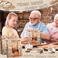 Sacs d'emballage pour pain au levain en papier kraft biodégradable, écologiques, durables, faits à la main, avec fenêtre et étiquette, résistants à l'humidité et à la chaleur