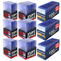 Lot de 100, 50 ou 25 avec emballage personnalisé, porte-cartes 35pt 3x4 pouces, compatible avec les cartes à collectionner standard Kpop
