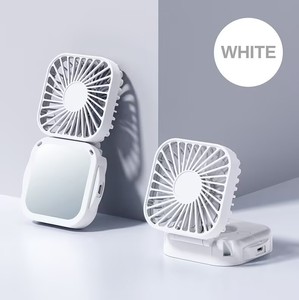 Mini Portable Fan with Makeup <b>Mirror</b> Can Fold Suitable for Travel and Outdoor Use - Product Image 1