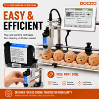 Cartouche d'encre alimentaire DOCOD haute résolution Plug-and-Print pour imprimante jet d'encre thermique, marquage de la date de péremption sur coquille d'œuf
