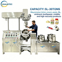Homogénéisateur sous vide à levier hydraulique HUAJIETEC 5L-20000L pour réservoirs cosmétiques, mélangeur émulsifiant de laboratoire avec émulsifiant sous vide pour crèmes