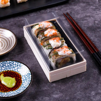Meilleures ventes Emballage alimentaire jetable Boîte à lunch en bois Boîte à sushi Emballage de salade Conteneur alimentaire Boîte à sushi pliable