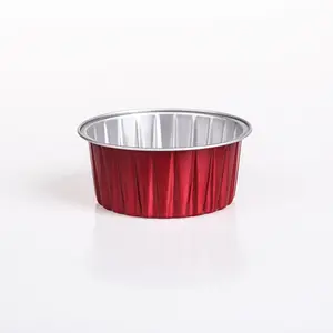 फैक्टरी मूल्य 125 मिलीलीटर गोल खाद्य ग्रेड एल्यूमीनियम पन्नी बेक जेली कप केक और केक रंग के लिए छोटा डिस्पोजेबल मफिन कप