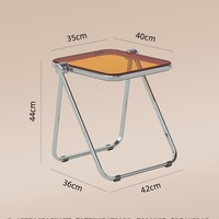 Table d'appoint pliante moderne avec plateau en acrylique pour salon, chambre et bureau