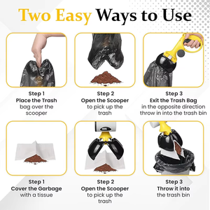 Ramasse-crottes portable pour chien avec distributeur de sacs à déchets intégré, outil de ramassage de déjections pour animaux de compagnie, accessoires pour chiens - Product Image 3