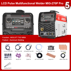 Máquina <span class=keywords><strong>de</strong></span> <span class=keywords><strong>Soldar</strong></span> MIG ANDELI 220V con Pantalla LCD, Doble Pulso MIG, Lift TIG, MMA y Pistola Spool Gun para Soldadura <span class=keywords><strong>de</strong></span> Aluminio, Soldadora MIG Semiautomática <span class=keywords><strong>de</strong></span> CC - Product Image 5