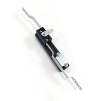 Serrure de porte d'armoire électrique à trois points MS824-1-2 IP66 étanche avec verrouillage par clé coulissante, noir mat, contrôle antivol par tige