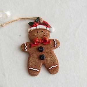 Adorno de Resina con Forma de Hombre de Jengibre, Semielaborado, para Árbol de Navidad, con Cuerda para Colgar, Decoración Navideña - Product Image 1