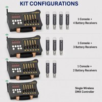 Controlador DMX Inalámbrico DMX512 de 54 Canales, Consola con Alcance de 500M y 4 Receptores de Batería para Iluminación LED de Escenario, Sonido Activo para Fiestas