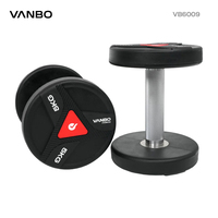 Set Dumbbell Bulat Urethane Logo Kustom Berkualitas Tinggi VANBO XUAN untuk Komersial dengan Garansi 5 Tahun