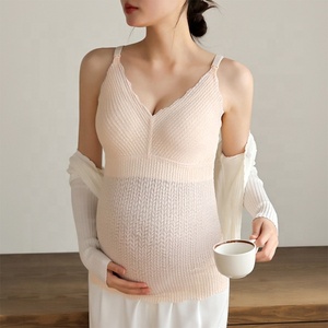 NZMAN Ice Silk WireFree Eco-Friendly Knitted with Chest Pad No-wear Underwear Lactation Vest Breathable Front Open Feeding <strong>Sling</strong> - Product Image 1