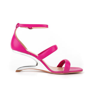 2024 Heel Custom Strange Wedge High Heels Women Sandals Open Toe Ankle Strap <strong>Plum</strong> Ladies Sandals <strong>Shoes</strong> Silver Party <strong>Shoes</strong> - Product Image 2