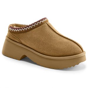 YL-25390 plate-forme <span class=keywords><strong>sabots</strong></span> pour femmes confortable daim automne pantoufles avec fourrure chaude doublé sans lacet chaussures extérieur intérieur maison - Product Image 1