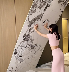 Pannello Murale in PVC con Rivestimento UV Effetto Marmo e Motivo 3D Personalizzabile per Decorazione d'Interni - Product Image 1