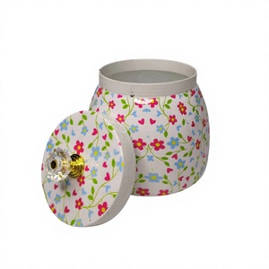 Elegant Wholesale Candy Chocolate Dry Fruit <b>Box</b> & Acrylic Knob Lid Flower Sticker Printing Enamel for Table Decor - Product Image 2