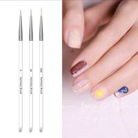Kit de stylos de dessin pour nail art en acrylique pour l'approvisionnement transfrontalier, 3 pinceaux fins en nylon, bandes de crochets floraux en plastique, maquillage pour ongles