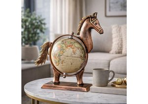 Nouveau design 2026, globe terrestre de bureau en laiton écologique, vente directe d'usine, artisanat indien, article cadeau de haute qualité - Product Image 5