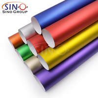 Bon marché prix bulle d'air Super extensible vente chaude incroyable couleur Chrome mat rouleau complet Auto vinyle Wrap voiture autocollant autocollant