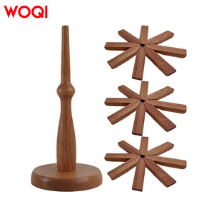 WOQIクリスマスツリートリベット、ツリーベットコースター3木製コースター1スタンド鍋用収納