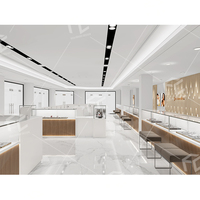 Vitrine d'exposition de bijoux PENBO avec éclairage LED, en MDF et verre, conception 3D CAD, couleur/taille personnalisées, service ODM, logo personnalisé