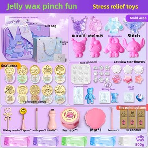 Girl DIY Material Kit with <b>Jelly</b> Wax Squeeze Fun Cat Paw Beads Silicone Stress Relief Toy Targeted Audience Girls - Product Image 4