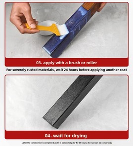 Primaire convertisseur de rouille, <span class=keywords><strong>Peinture</strong></span> anticorrosion à base d'eau pour acier et métal, Sans ponçage, Changement de couleur pour usage industriel - Product Image 2