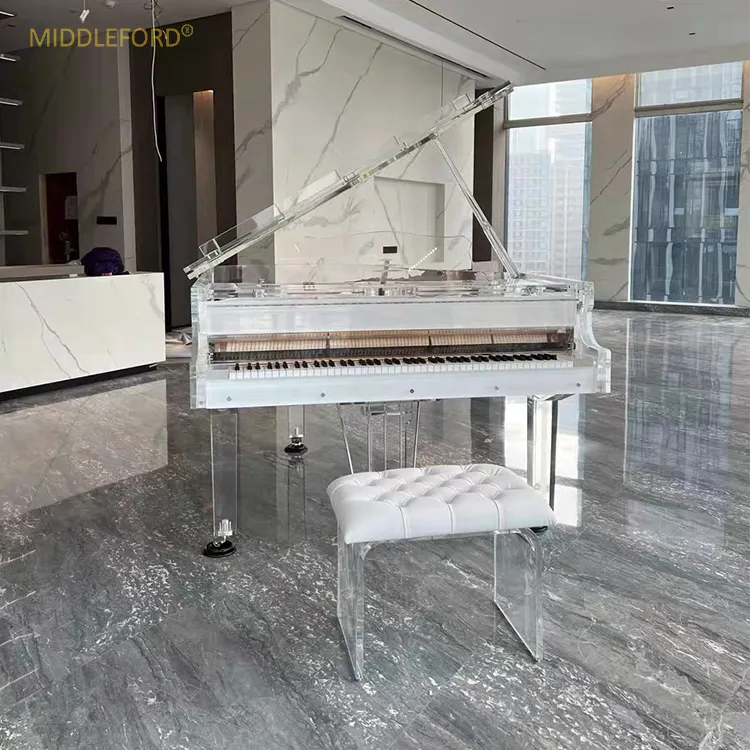 Luxury furniture acrylic transparent grand piano for home decoration