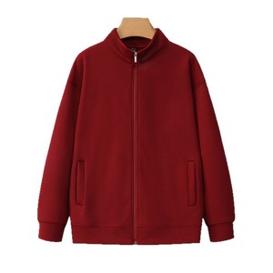 Sudadera con cuello alto y cremallera, forro polar, gruesa, uniforme de trabajo, para otoño, tela de poliéster con etiqueta - Product Image 4