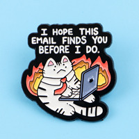 Set Bros Pin Enamel Lucu dengan Kutipan Kerja, Pin Kerah, Lencana untuk Ransel, Aksesoris Pakaian, Perhiasan Hewan, Hadiah untuk Teman