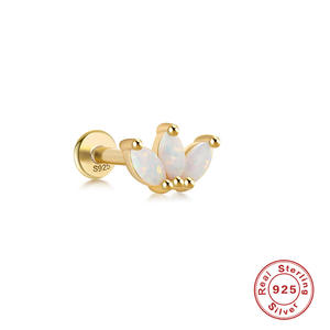 Aby-Anillo de Plata de Ley 925 con diseño de ópalo y circonita, joyería fina con hélice, Piercing para <span class=keywords><strong>el</strong></span> cuerpo - Product Image 6