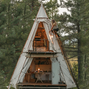 Lều nghỉ dưỡng gỗ sang trọng, đẹp mắt, chất lượng tuyệt vời, chống rách tốt, dành cho gia đình. - Product Image 2