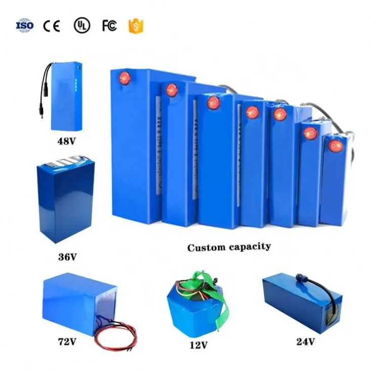 OEM 12V 24V 36V 48V 60V 72V 60Ah 40Ah 24Ah 20Ah 18Ah 17Ah 12Ah 10Ah Wiederauf ladbare Li-Lithium-Ionen-Lifepo4-Batterie mit tiefem Zyklus