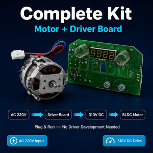 มอเตอร์ BLDC สำหรับเครื่องปั่นนมถั่วเหลืองในครัว ใช้ไฟ 220V 50Hz 4 ขั้ว คลาส F ระบบขับเคลื่อน PWM หมุนได้สองทิศทาง สายทองแดง ผลิตจากโรงงานโดยตรง - Product Image 6