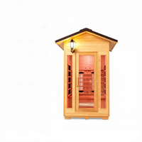 Sauna extérieur infrarouge lointain pour 2 personnes, en bois massif, pour usage en jardin