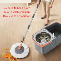 Serpillère Rotative Magique et Efficace à Essorage Centrifuge 360 pour Nettoyage de Sols, en Microfibre, avec Seau et Essoreuse